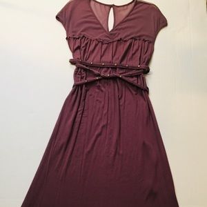 Avon Mesh Top Goddess High/Low Rise Dress with Studded Belt Size L